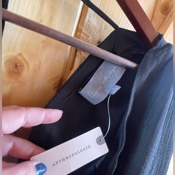 Anthropologie Sunday in Brooklyn plunge side slit dress in black, sz Medium - Picture 8 of 9